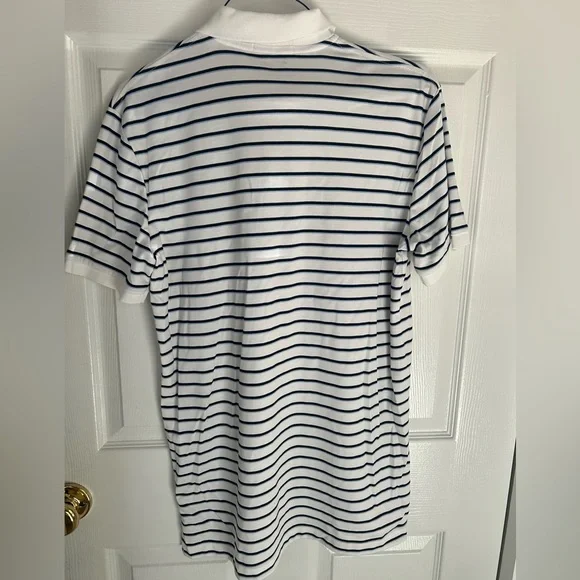 Ralph Lauren Men's Striped Polo Shirt in White and Navy - Picture 2 of 7
